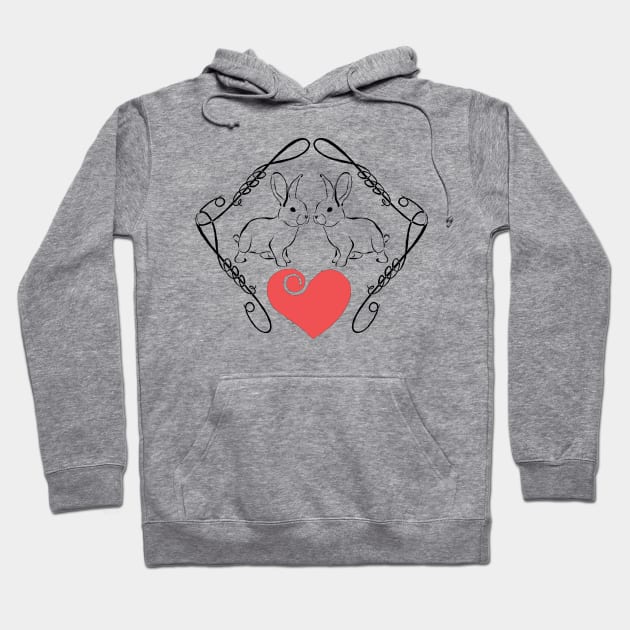 Love Rabbits Hoodie by tribbledesign